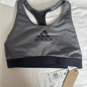 Adidas Charcoal and Black Racerback Sports Bra